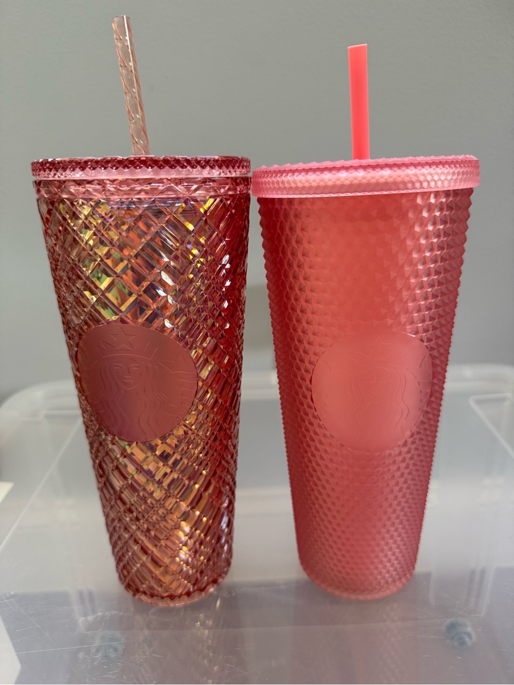 Starbucks Pink Studded Reusable Tumblers - Pair
